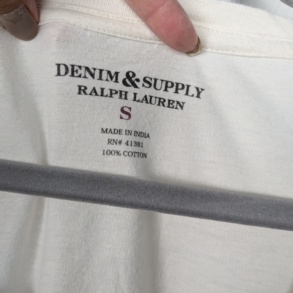 Denim & Supply Ralph Lauren Women's Flag Print Top - Cream and Red - Picture 4 of 4